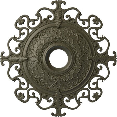 Ekena Millwork Orleans Ceiling Medallion (Fits Canopies up to 8 1/4"), 38 3/8"OD x 6 5/8"ID x 2 7/8"P, Witch Hazel CM38OLWHF